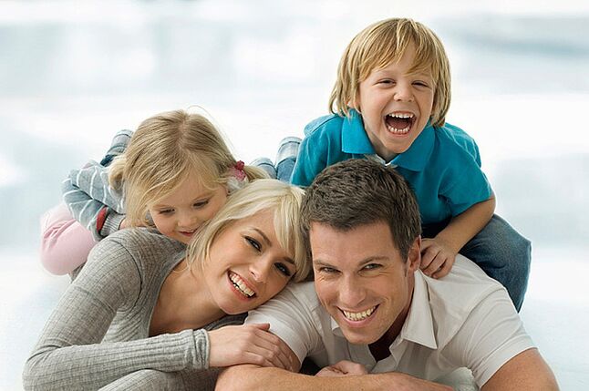 happy family and a man who stopped drinking